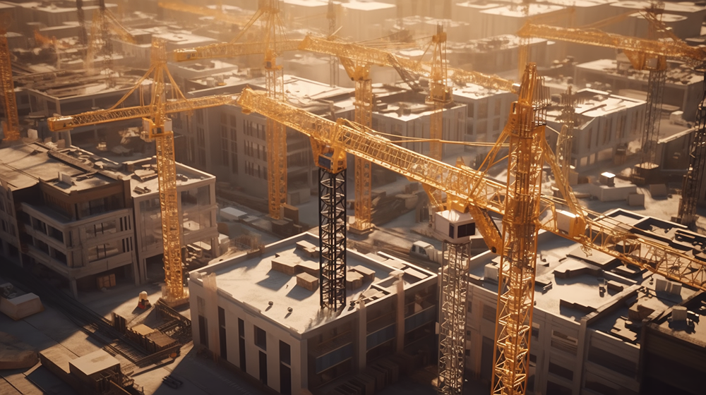 Construction site cranes - galvanized steel applications