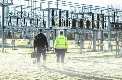 Engineers at substation
