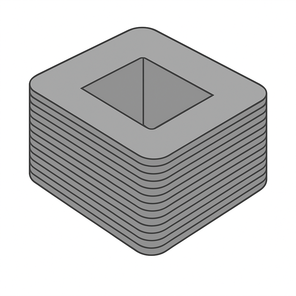 Flat-stacked core