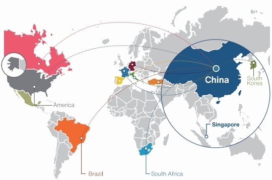MOOPEC global sales network map
