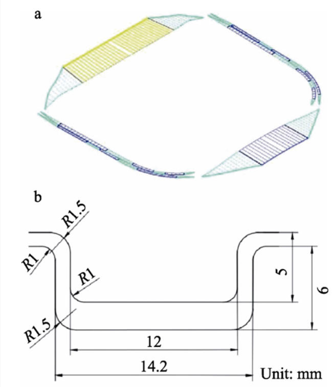 Schematic diagram of the 3D model of the automotive hood outer panel