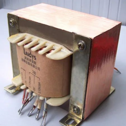 Small transformer with EI silicon steel core