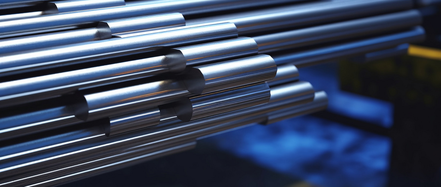 Stacked steel bars