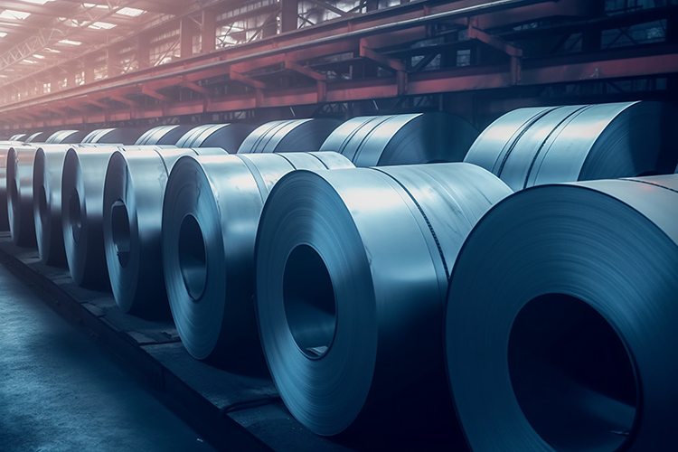 Steel coil storage area