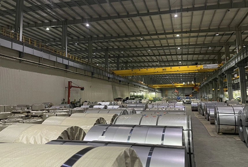 VDA239-100 steel coils in warehouse